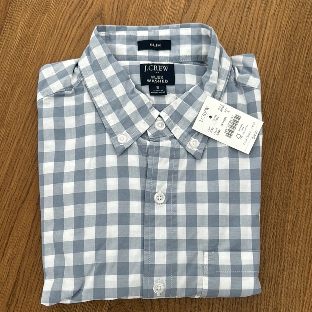 J.Crew Blue Gingham Button-Down Shirt